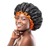 Mikimini Extra Large Black Shower Caps Pack de 2 pour femmes et hommes tresses de cheveux longs pais