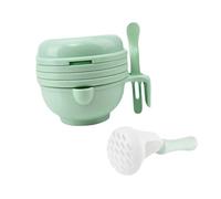 Mikinona 1 Ensemble broyeur de nourriture pour bébé portable cuillère broyeur de fruits pour bébés légumes outils de broyeur de presse-fruits bol de meulage bol de pilon pp Green