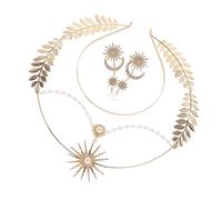 Mikinona 1 Ensemble Couronne et Boucles Oreilles Mariage Élégants Bandeau Double et Design