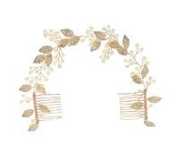 Mikinona 1 Pièce Peigne de paire de perles para casque peignes à cheveux de mariée pour mariage accessoires mariées peigne de mariée coiffe de mariée Coiffure de la mariée alliage Doré