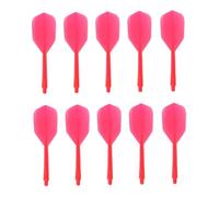 Mikinona 10 Pièces Ailettes et Tiges de Fléchettes Intégrées Rouges Transparentes Accessoires Robustes pour Jeu Fléchettes Adulte Équilibre Amélioré et Précision