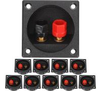 Mikinona 10 pièces Boîte de Jonction Audio Connecteurs Enceinte Noir Bornier Rapide Résistant Chaleur et Corrosion Accessoires DIY Caisson de Basses Voiture Subwoofer