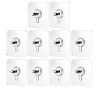 Mikinona 10 Pièces Crochets Muraux Adhésifs sans Perçage en Acrylique | Autocollants Polyvalents, Usage Intérieur pour Locataires, Signes et Crédence, Pose Rapide, sans Traces