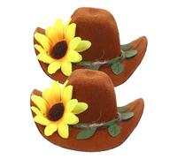 Mikinona 10 Pièces décoration de fête gâteau de Cow-Boy Mini Chapeaux de Cowboy en vin Bonnet Noel Bonnet de Noel Chapeau d'ombre Mini Bouteilles d'alcool Jolis Manchons de Bouteille