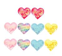 Mikinona 10 Pièces Écussons Cœurs Tissu Diy Accessoires pour Patches à Décorer Embellissements Colorés pour Créations Manuelles et Vêtements