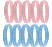 Mikinona 10 pièces Lot de Bracelets Silicone Gender Reveal pour Garçons et Filles Accessoires et Durables pour Décorations Fête Prénatale et Shower