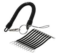Mikinona 10 Pièces Lot de Porte Clés Ressorts Rétractables Élastiques avec Corde Extensible Résistante pour Trousseau Clés et Activités Outdoor