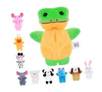 Mikinona 10 pièces Marionnettes Doigts Animaux Peluche Interactif pour Garçon Fille Jeux Parent Garçon Fille Histoires et Rôle Cadeau Anniversaire