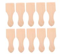 Mikinona 10 Pièces Mini Wooden Spatulas Set for Cooking Natural Wood Rice Cake Turner Compact Mini Kitchen Utensils for Pretend Play and Creative Cooking Fun