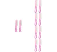Mikinona 10 Pièces peigne frisée brosse à synthétique hair charms hair toppers brosse à pour perruques synthétiques brosse à pour poupée Plastique rose