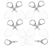 Mikinona 10 Pièces Plectrum Holder Case Portable Transparent Pick Storage Box with Keyring for Standard Guitar Picks Acoustic Electric
