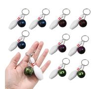 Mikinona 10 pièces Porte-clés Bowling Mini Quilles Sportives Lot de Pendants Colorés Aléatoires Accessoires Décoratifs pour Clés Sacs et Cadeaux Souvenirs Couleur Couleur Aléatoire
