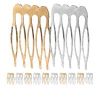 Mikinona 100 Pièces 100 Peignes à Cheveux en Fil Métallique Argenté 5 Dents, Accessoires pour Coiffures Faites Main, Outils de Coiffure DIY pour Voiles de Mariée et Projets Créatifs