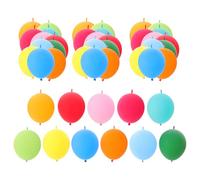 Mikinona 100 Pièces Ballons en Latex Queues Faciles à Gonfler, Petits Ballons de Couleurs Assorties pour Décoration de Fête Festive et Anniversaire, Style Unique Couleur Aléatoire