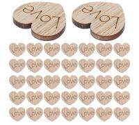 Mikinona 100 pièces confettis cœur en Bois Marron gravé Amour | forme cœur rustique, usage polyvalent, pour baby showers et mariages, finition sculptée pour décor de table