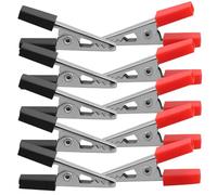 Mikinona 100 pièces Pinces Crocodile Isolées Nickelé pour Test Électrique Clips Épais Résistants Noir et Rouge pour Multimètre et Batterie