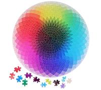 Mikinona 1000 pièces Puzzle Adulte Arc-Ciel Dégradé de Couleurs Cercle Casse-tête Créatif pour Collection et Détente