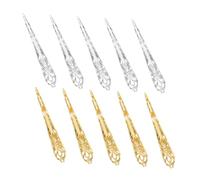 Mikinona 10pièces Anneaux De Doigt Décoratifs Faux Ongles Design Pour Cosplay Et Accessoires De Costumes Doré Et Argenté