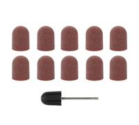 Mikinona 10pièces Capuchons De Ponçage Ongles Professionnels with Sanding Surface Manicure Pedicure Kit for Nail Art and Grinding Head Usage