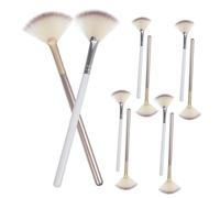 Mikinona 10pièces Pinceau De Maquillage Éventail Set De Applicateurs Pour Visage Poudre Et Surligneur Outil Pour Esthéticiennes