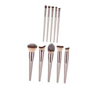 Mikinona 10pièces Pinceaux De Maquillage Pratique Pour Fond De Teint Blush Ombres à Paupières Kit Cosmétique Élégant Avec Étui Opp Outils De Beauté Pour Femmes Et Amateurs De