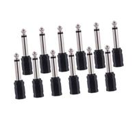 Mikinona 12 pièces Adaptateur Audio Mâle vers Femelle Mono Convertisseur Plug-and-Play pour Amplificateur Mixeur Casque et Instruments Électroniques