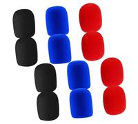 Mikinona 12 pièces Bonnette Microphone Mousse Réutilisable Pare-brise Anti-vent Épais et Respirant Protection pour Microphones Portables Conférences et Ktv Couleurs Noir Bleu Rouge