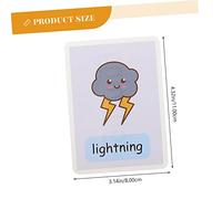 Mikinona 12 pièces Cartes Éducatives Anglaises Étanches pour Garçon Fille Cartes de Mots Fréquents Météo Cognition Multifonction Portable Cadeau Éducatif Pratique pour Garçon Fille