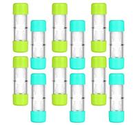 Mikinona 12 Pièces Étui Rigide Étanche pour Lentilles Rigides Rgp Boîte Compacte Portable Bleu et Vert avec Compartiments Marqués Gauche Droite pour Orthokératologie Protection et Rangement