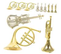 Mikinona 12 Pièces Miniature Violons et Cors Décorations de Noël Suspendues pour Sapin Accessoires DIY et Attrayant pour Décoration Intérieure Festive