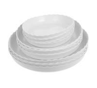 Mikinona 12 Pièces Plateau Rond pour Pot de Fleurs, Soucoupe Blanche en PP | Drainage, Usage Intérieur et Extérieur, Fond Patin, Nettoyage Facile, Résiste aux Fissures
