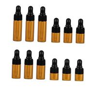 Mikinona 12pièce Lot De Mini Flacons Verre Ambré Avec Pipette Et Bouchon Bouteilles Vides Pour Huiles Essentielles Parfums Chimie Protection Anti-fuites Et Portable