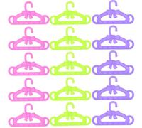 Mikinona 15 Cintres pour Vêtements de Poupée 18 Pouces Lot de 15 Pièces Rose Vert Violet Porte-vêtements pour Filles Accessoires pour Poupées Rangement pour Robes