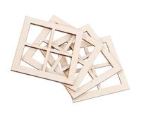 Mikinona 16 Pièces Miniature Wooden Doll House Window Frames Realistic Design Unpainted Tiny Window Decor for Dollhouse Accessories