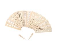 Mikinona 16 pièces Planche Apprentissage Bois pour Garçon Fille Éducatif Précoce Tableau de Reconnaissance avec Lettres Chiffres et Formes Géométriques Cadeau pour Filles et Garçons Ans