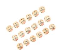 Mikinona 18 Cartes d'Étapes Clés Mensuelles en Bois Motifs Fleurs Disques Ronds pour Photos Bébé Accessoires Photo -Né Panneaux de Jalons de Croissance et Décoration