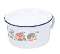 Mikinona 1ensemble Bol Rétro Émail Avec Couvercle Bol à Soupe Lard Récipient Vintage Pour Cuisine Et Restaurant