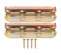 Mikinona 2 Ensembles Bed Rail Connectors With Screws Wooden Frame Brackets For Headboards And Footboards Sturdy British Style Hardware For Bed Frame Assembly