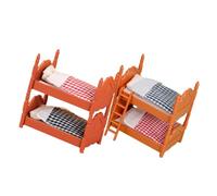 Mikinona 2 Ensembles de Lits Superposés Miniatures pour Maison de Poupée, Meubles de Chambre à Coucher en Plastique Léger, Décoration Réaliste pour Accessoires Poupée, Ornement de Lit