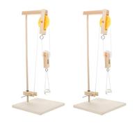 Mikinona 2 Ensembles Kit Pédagogique de Poulies avec Support Outil Apprentissage Physique pour Expériences Scolaires Modèle DIY pour Sciences Mécaniques
