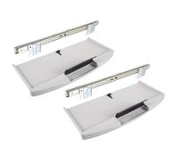 Mikinona 2 Ensembles Support de Clavier D'ordinateur Blanc en Abs avec Plateau Coulissant et Installation Rapide pour Bureau et Espaces de Travail Partagés