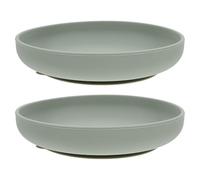 Mikinona 2 Pièces Assiette à Ventouse Anti-déversement Silicone Assiette Ronde Stable avec Base à Ventouse Vaisselle Adaptée Aux Seniors et Adultes Handicapés Facile à Nettoyer et