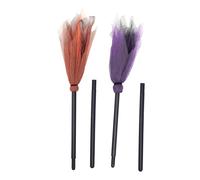 Mikinona 2 Pièces Balai de Halloween Décoration de Fête et Pratique pour Mascarade et Soirée Thématique Accessoire Original et Créatif Couleur Aléatoire