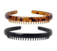 Mikinona 2 Pièces Bandeaux De Mode Avec Dents Vintage Cerceau De Cheveux Antidérapant Pour Les Femmes Exercice De Maquillage