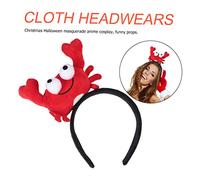 Mikinona 2 Pièces Bandeaux Homard et Crabe Rouge Accessoires Cheveux Amusants pour Garçon Fille Têtes Animaux Marins Festifs