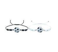 Mikinona 2 pièces Bracelets de Football Accessoires Délicats Bracelets Réglables et Blanches Souvenirs pour Amateurs de Foot pour et Événements