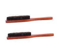 Mikinona 2 Pièces Brosse à Poils Brosse De Coiffure Plumeau Pour Les Barbiers Brosse De Nettoyage Des Cheveux Pour Barbiers Brosse De Nettoyage De Barbier Peigne De Coiffure Bambou Brown