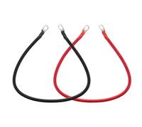 Mikinona 2 pièces Câbles de Batterie Voiture Mm² Cuivre Souple Isolé Antirouille pour Onduleur et Démarrage avec Cosses Isolées et Gaine Thermorétractable Résistants à Abrasion et Usage