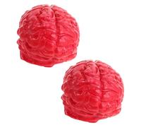 Mikinona 2 Pièces Cerveaux Humains Factices Latex Décorations Halloween Réalistes Accessoires Farces Adultes pour Fête et