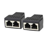 Mikinona 2 pièces Connecteur Réseau Triple Adaptateur Pratique Noir Convertisseur Prise Femelle pour Câble Ethernet Domestique et Bureau Raccord Rapide